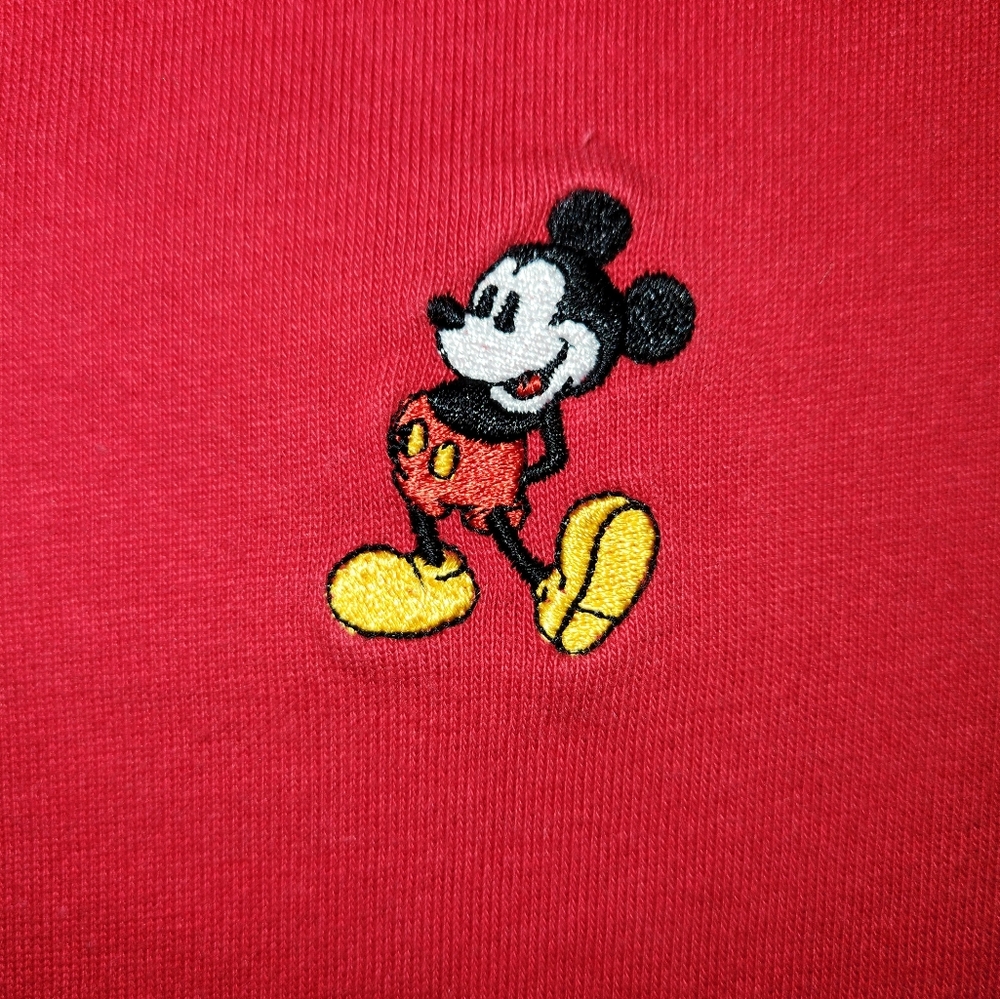 VINTAGE Disney Originals Men Polo Shirt XL Red Logo Mickey Mouse Embroidered 90s - Picture 3 of 7
